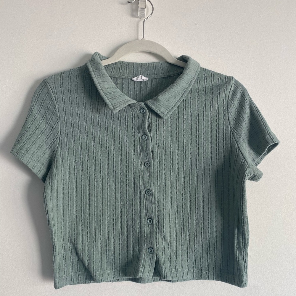 Cotton On Cropped Collared Tee